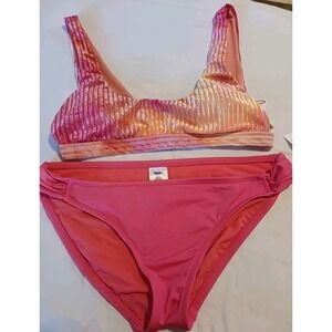 Revibe By Dippin Daisys Ribbed Festival Bikini Top L Mossimo XL Coral Bottoms‎